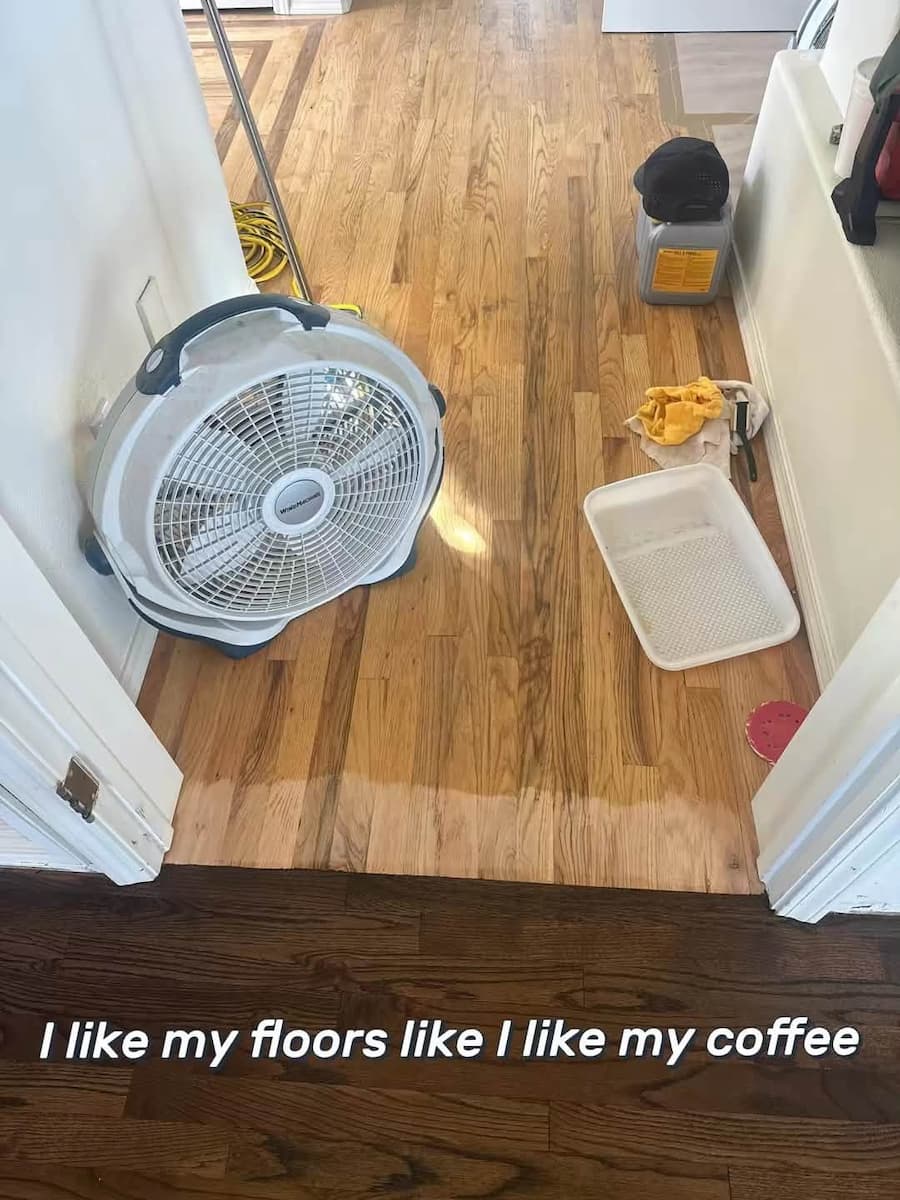 Hardwood flooring transition detail
