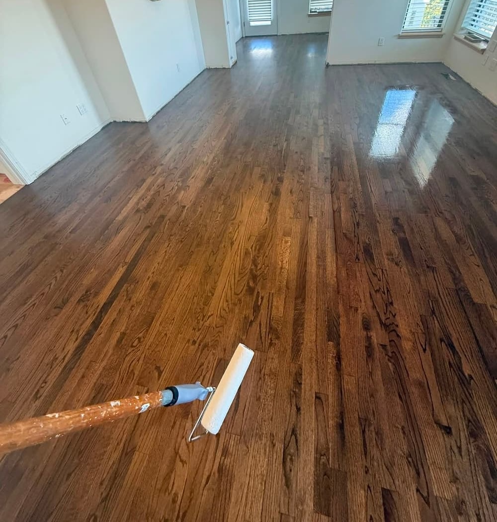 Applying finish to a dark hardwood floor